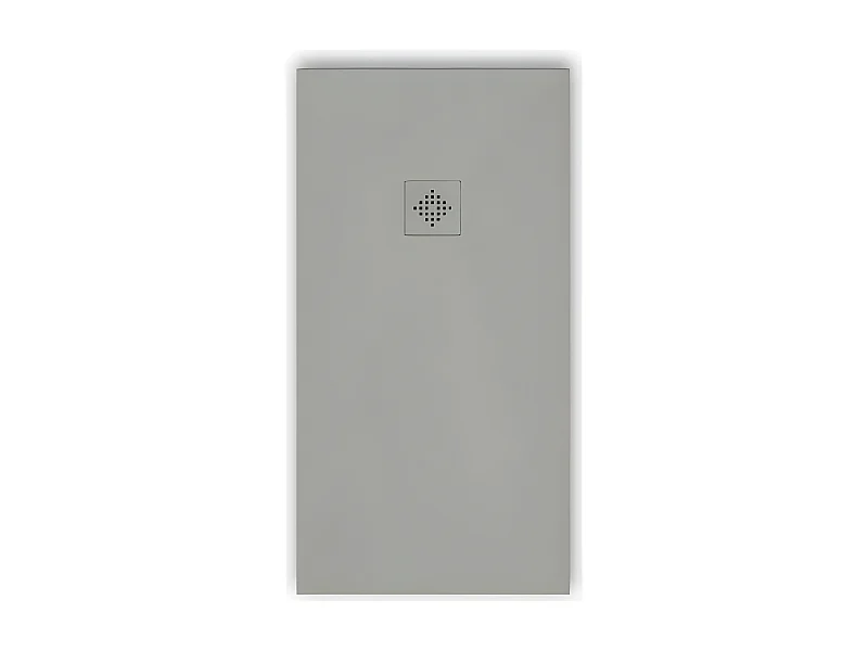Receveur de douche 90 x 190 cm extra plat PURE en résine surface ardoisée gris Grille grise