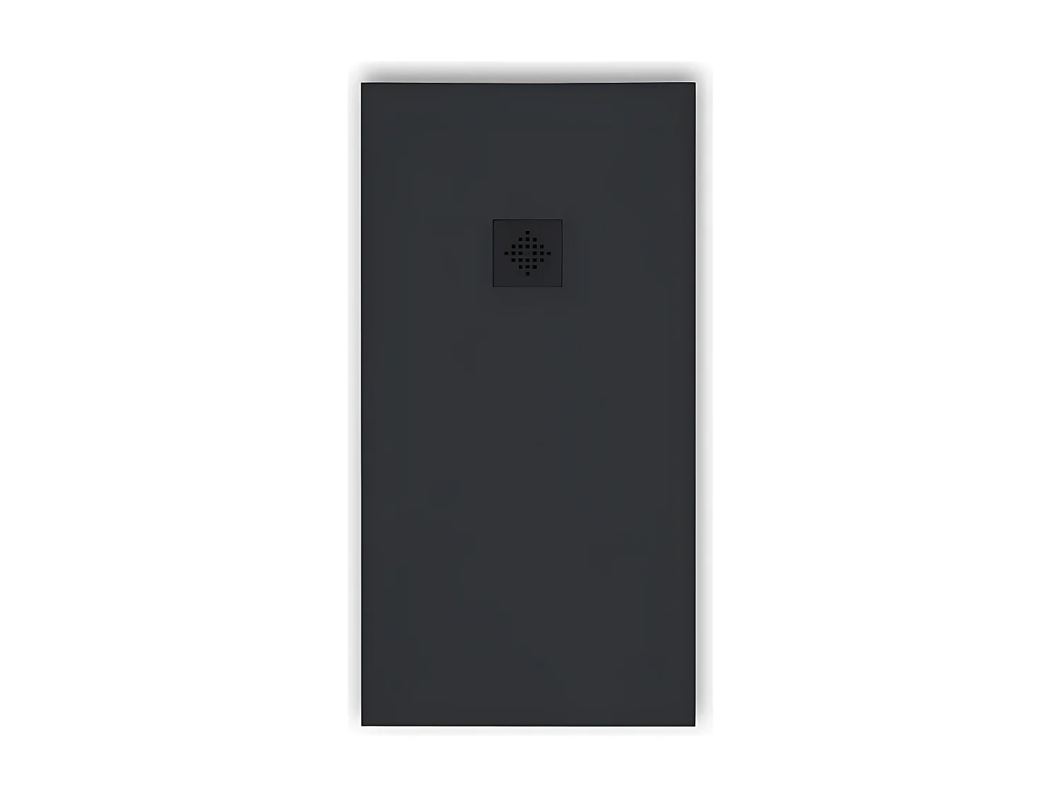 Receveur de douche 100 x 190 cm extra plat PURE en résine surface ardoisée anthracite Grille anthracite