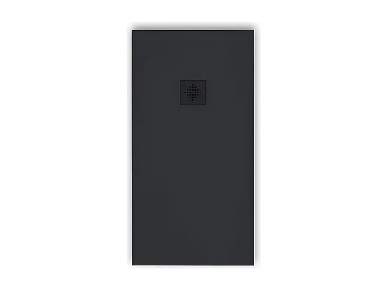 Piatto doccia ultrasottile 100 x 100 cm PURE in resina finitura ardesia antracite