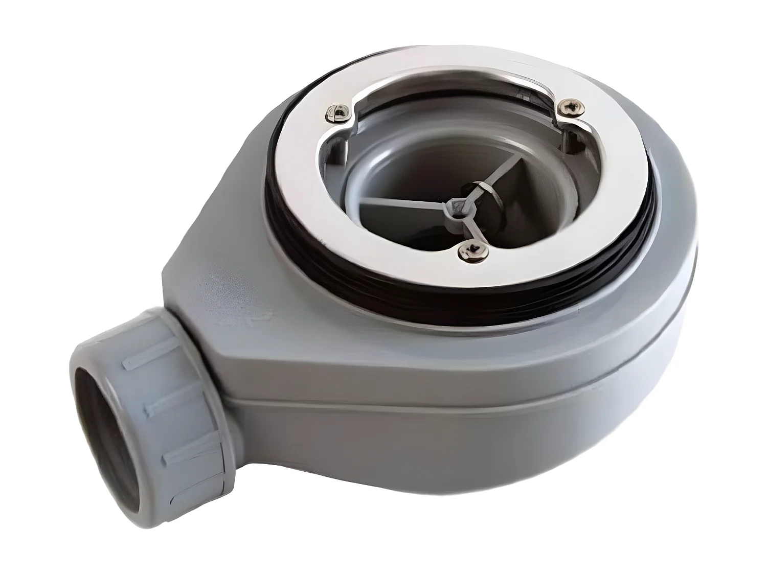 Mineralguss-Duschwanne extra flach PURE Schieferoptik anthrazit 80x160 cm Edelstahl in gleicher Farbe