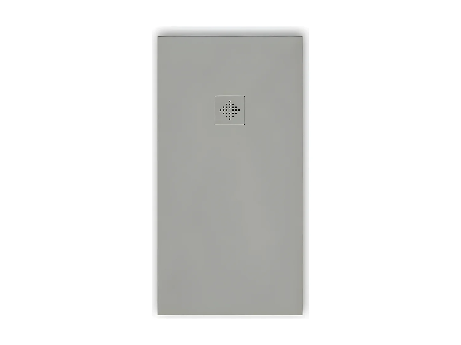 Receveur de douche 80 x 100 cm extra plat PURE en résine surface ardoisée gris Grille grise