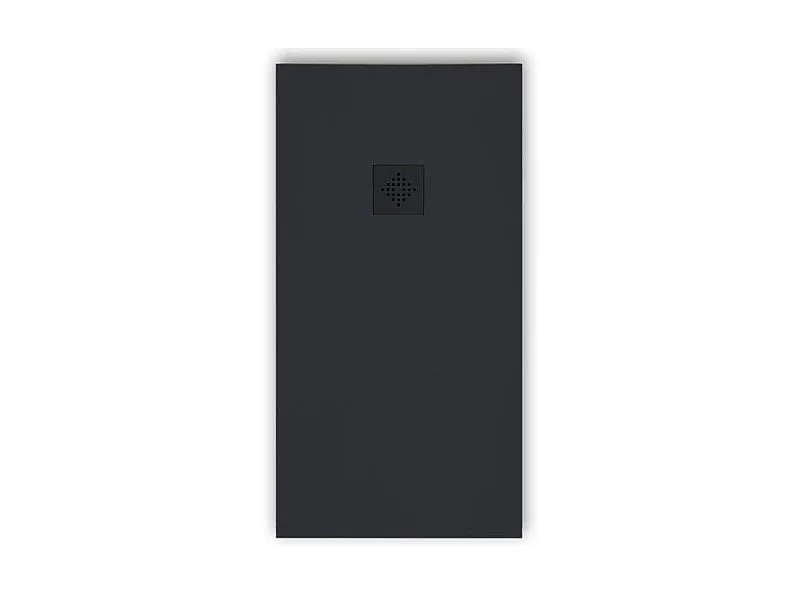 Receveur de douche 70 x 140 cm extra plat PURE en résine surface ardoisée anthracite Grille anthracite
