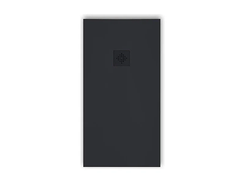 Receveur de douche 70 x 70 cm extra plat PURE en résine surface ardoisée anthracite Grille anthracite
