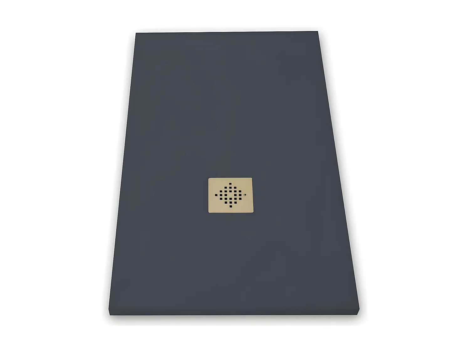 Piatto doccia ultrasottile 90 x 90 cm PURE in resina finitura ardesia antracite