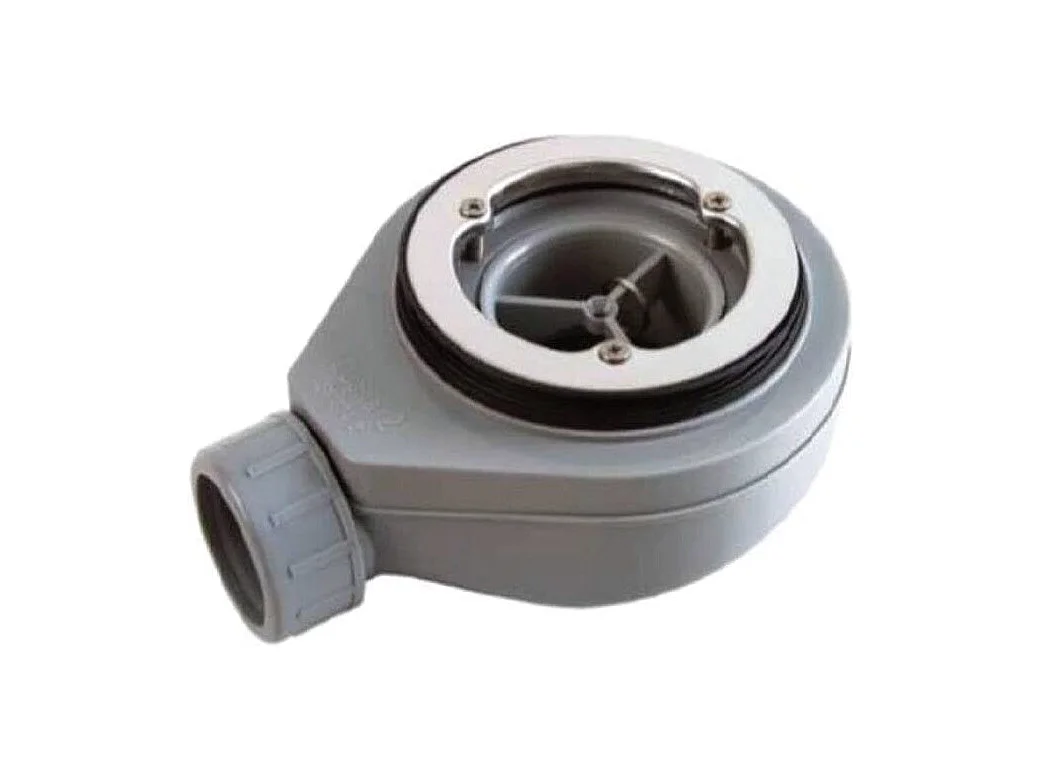 Receveur de douche 90 x 100 cm extra plat PURE en résine surface ardoisée anthracite Grille anthracite