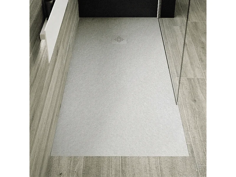 Plato de ducha pizarra PURE GRIS  70x160 cm rejilla color