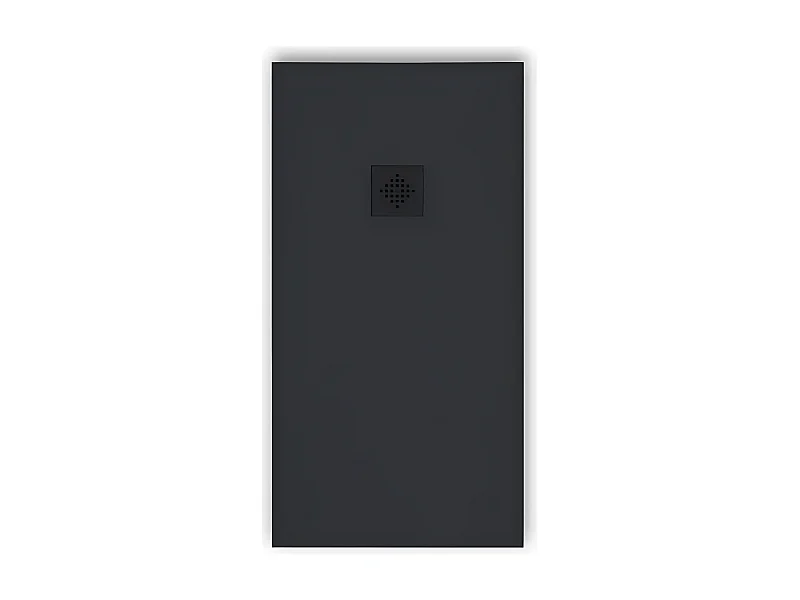 Receveur de douche 70 x 130 cm extra plat PURE en résine surface ardoisée anthracite Grille anthracite