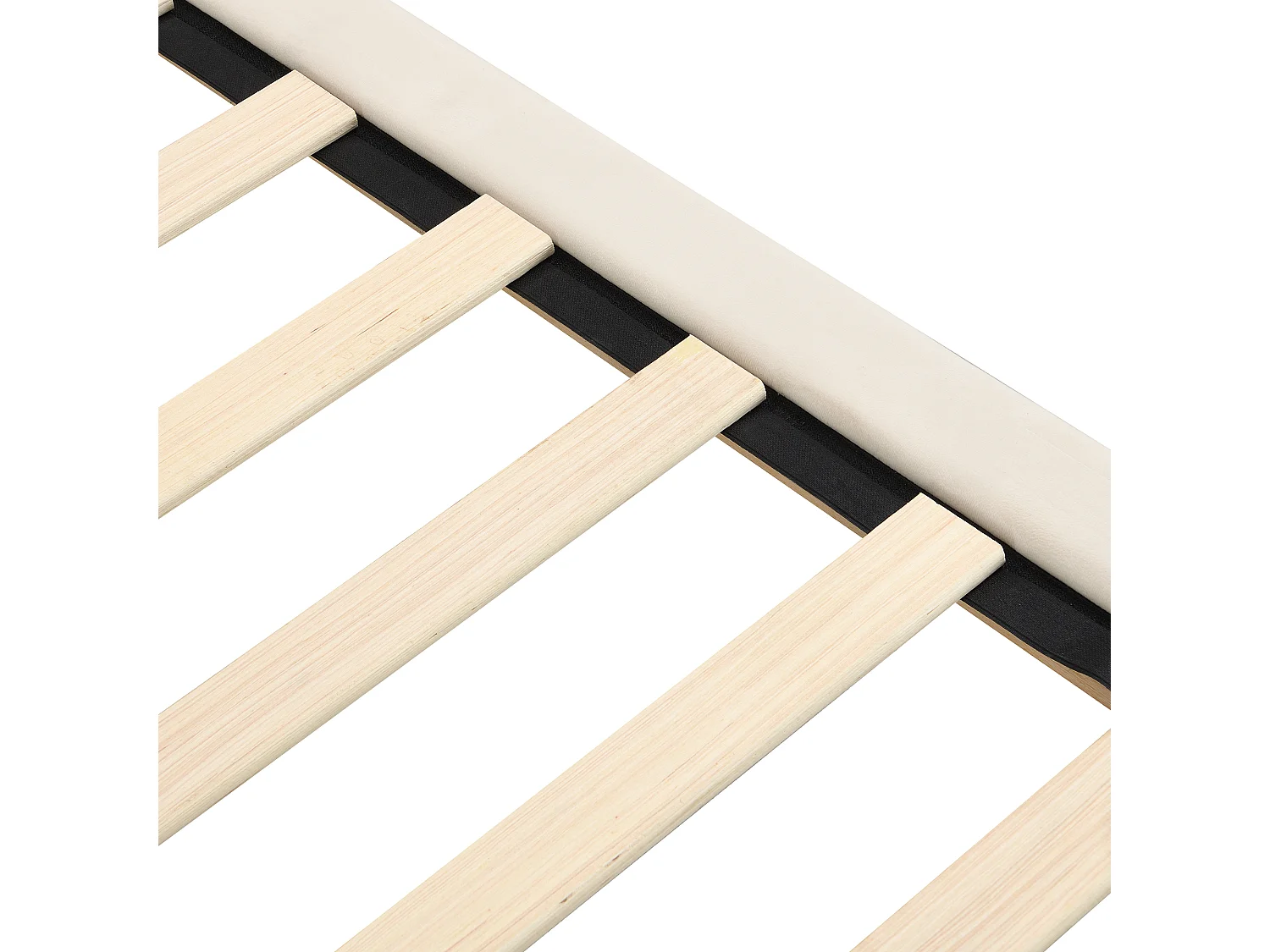 Polsterbett 180 x 200 cm, Schwebebett, Samt und MDF-Holz, LEDs, Lattenrost, Beige