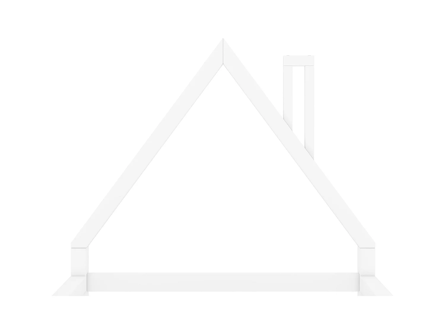 Kinderbed 90 x 200 cm, babybedje, huisvorm, massief grenen, eenvoudige stijl, wit