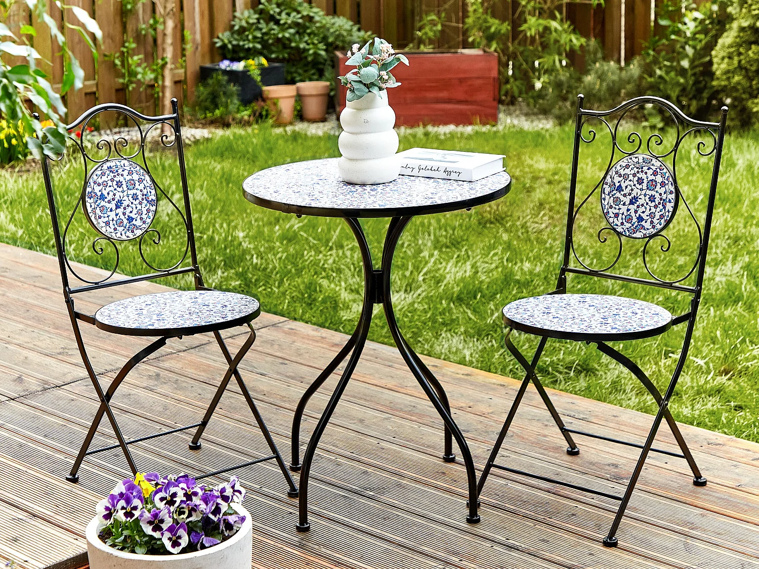 Table bistrot CAMPRENA 60 cm 60 cm Métal Noir