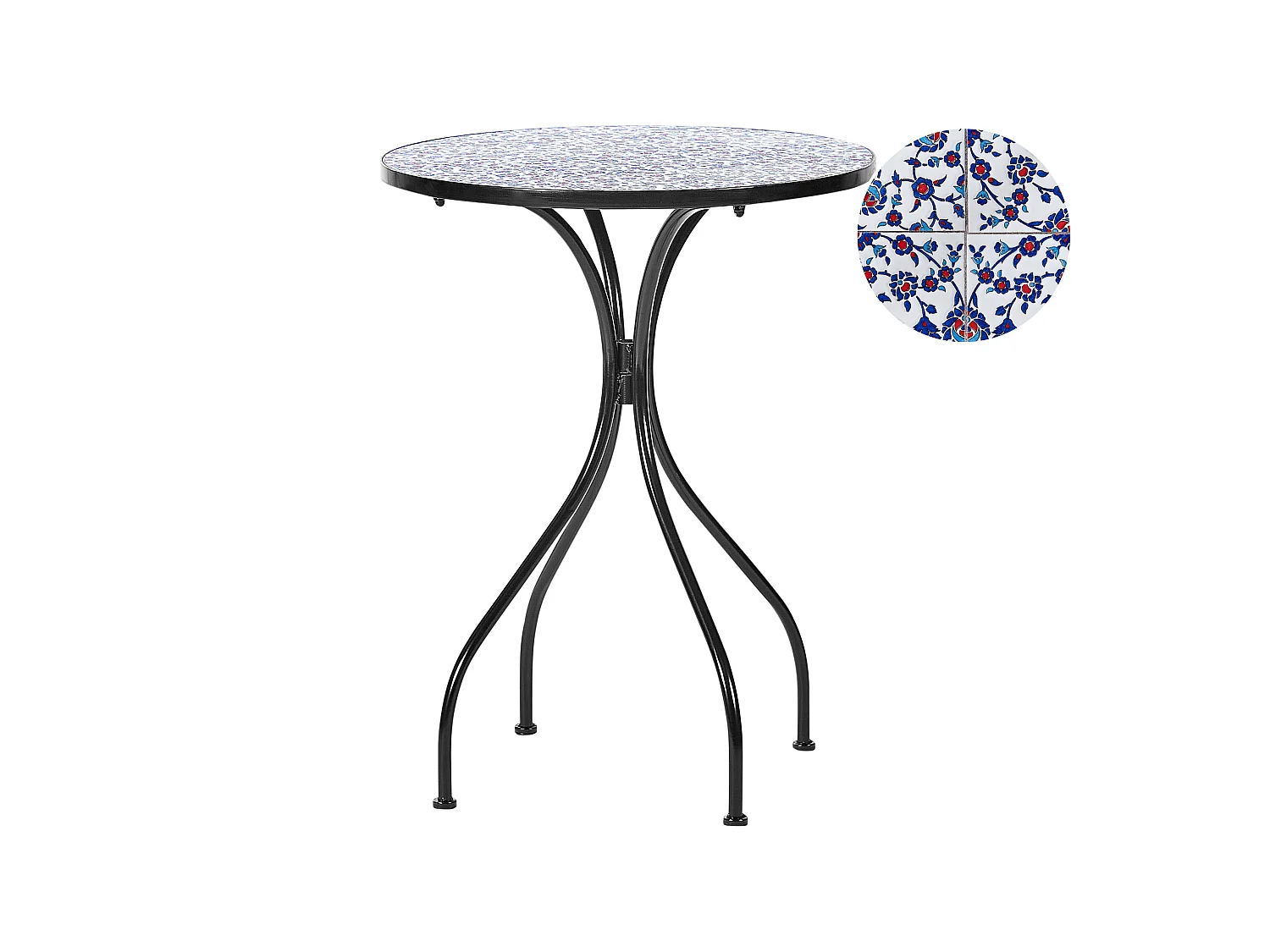 Table bistrot CAMPRENA 60 cm 60 cm Métal Noir