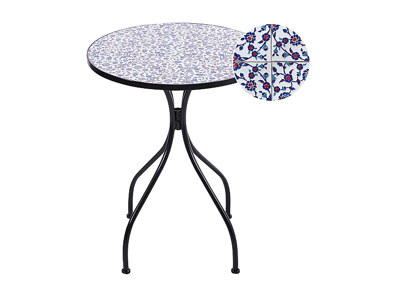 Table bistrot CAMPRENA 60 cm 60 cm Métal Noir