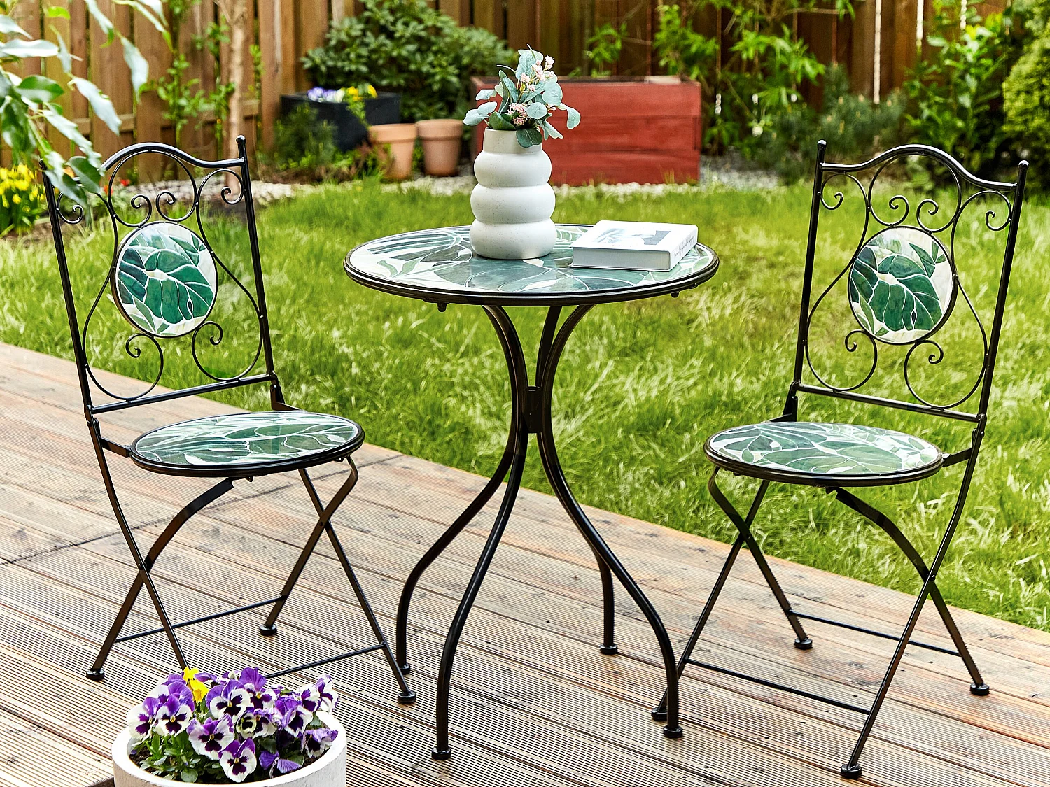Table bistrot COZZANA 60 cm 60 cm Métal Noir
