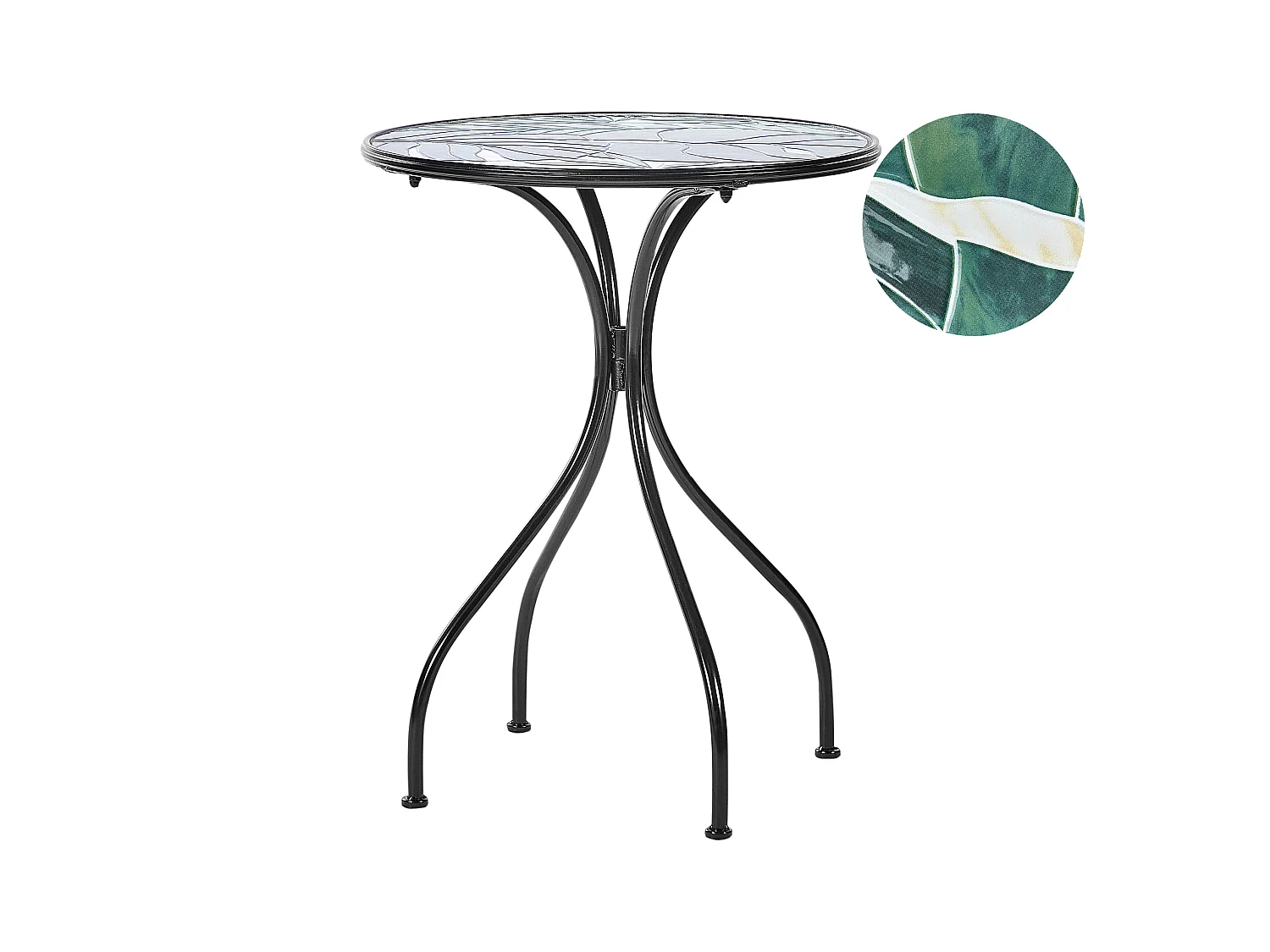 Table bistrot COZZANA 60 cm 60 cm Métal Noir