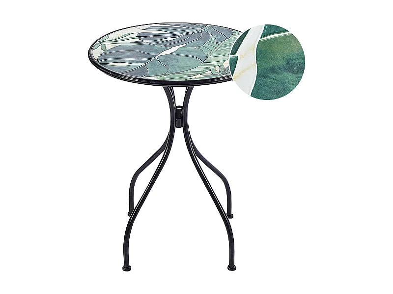 Table bistrot COZZANA 60 cm 60 cm Métal Noir
