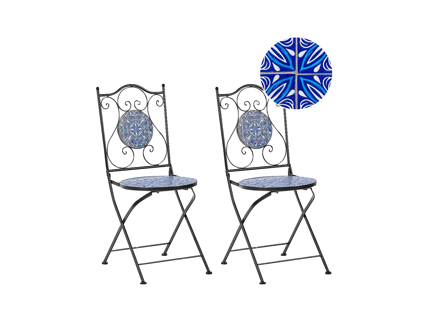 Lot de 2 chaises de jardin CIGLIANO Métal Noir
