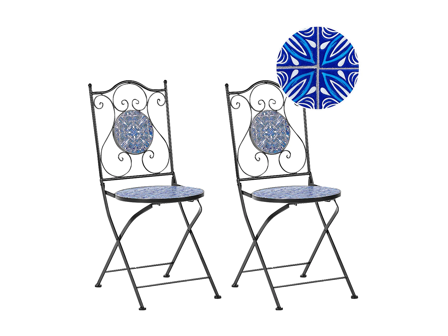 Lot de 2 chaises de jardin CIGLIANO Métal Noir