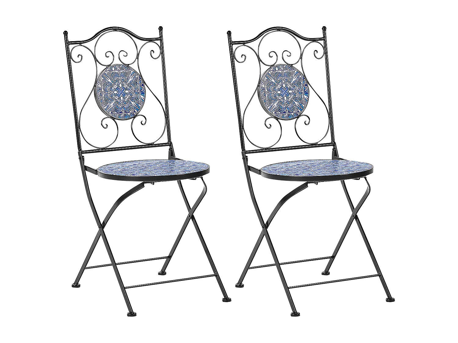 Lot de 2 chaises de jardin CIGLIANO Métal Noir