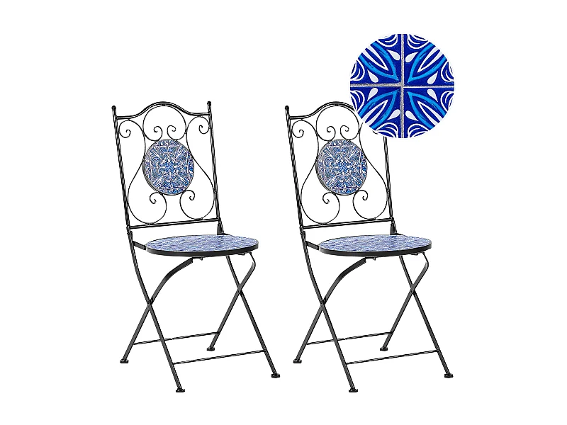 Lot de 2 chaises de jardin CIGLIANO Métal Noir