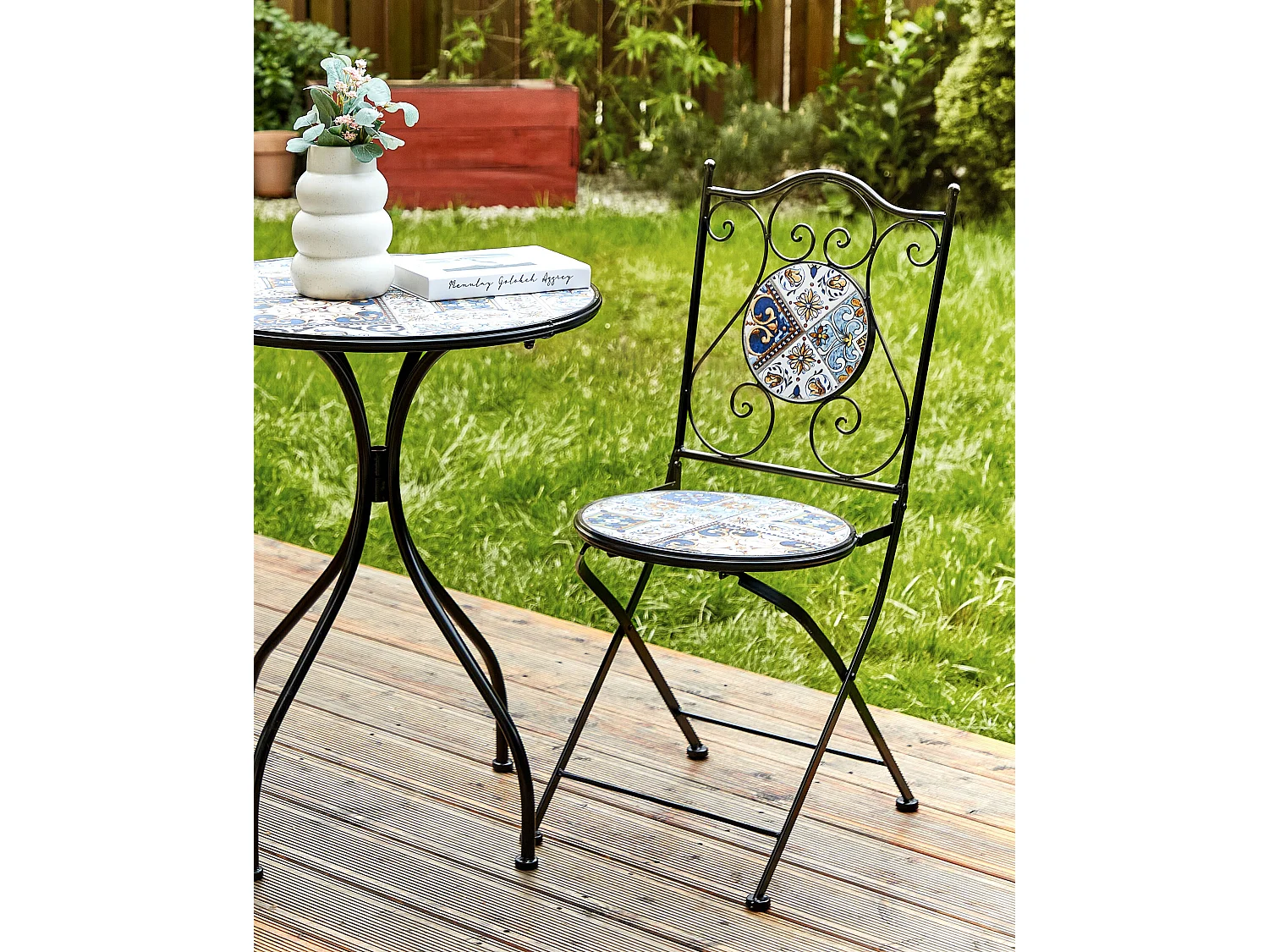 Lot de 2 chaises de jardin CIVITA Métal Noir