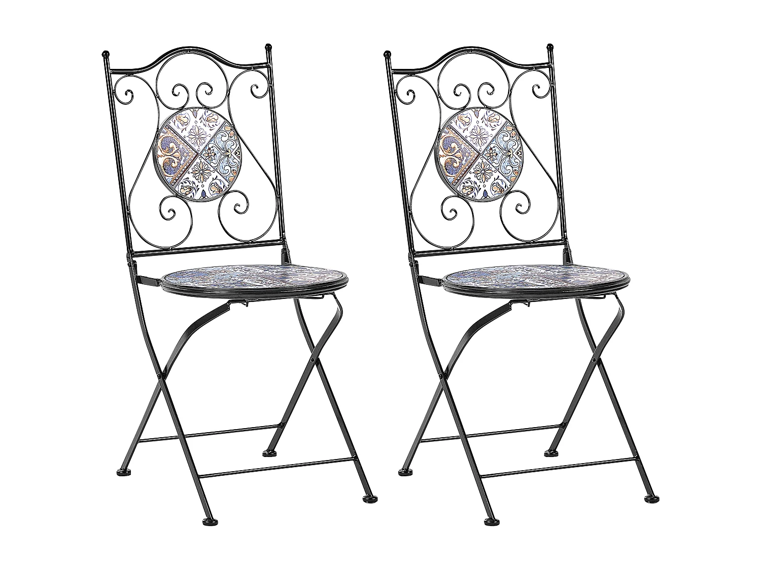 Lot de 2 chaises de jardin CIVITA Métal Noir