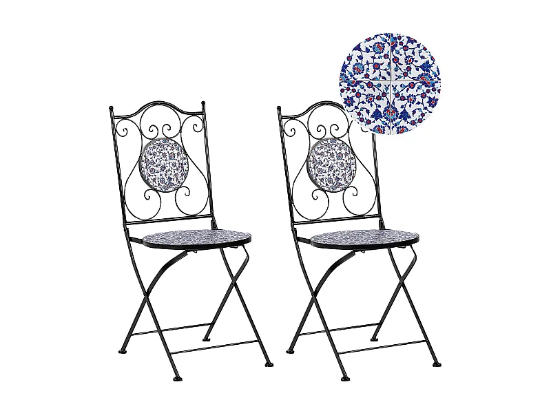 Set di 2 sedie da giardino CAMPRENA Metallo Nero