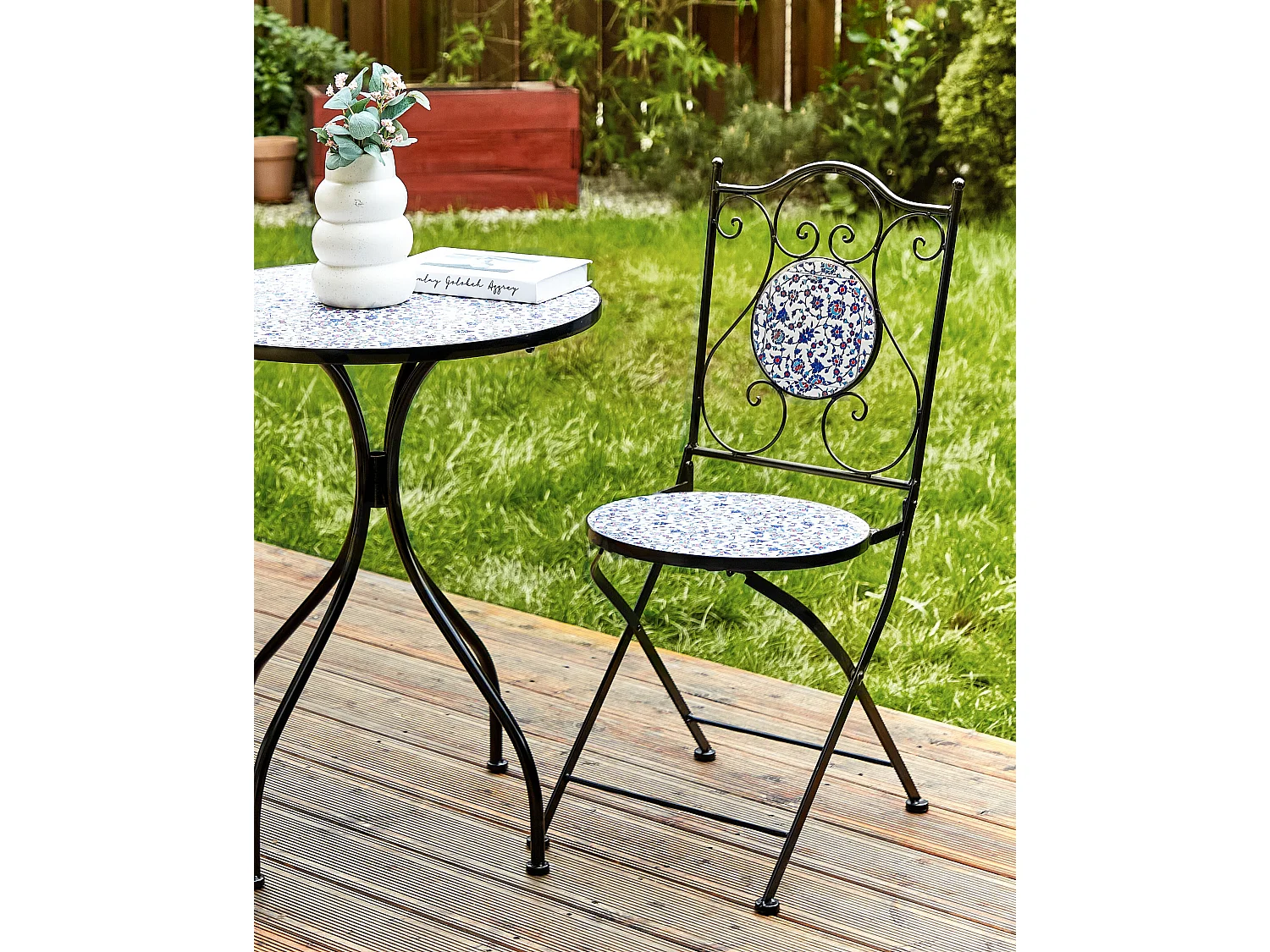 Set di 2 sedie da giardino CAMPRENA Metallo Nero