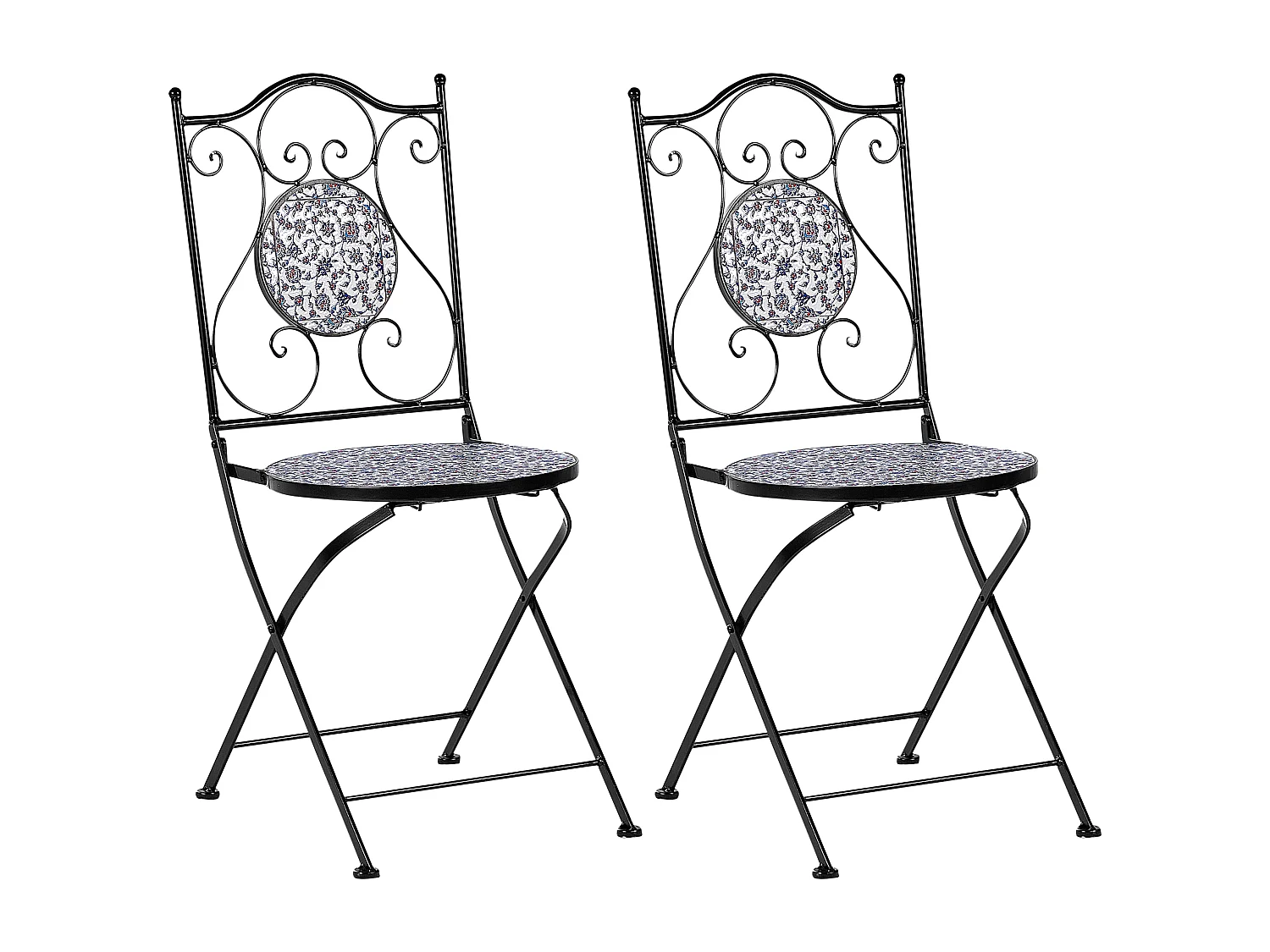 Lot de 2 chaises de jardin CAMPRENA Métal Noir