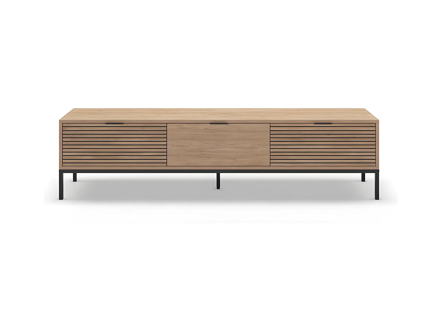 Meuble TV 3 tiroirs et pieds en métal Ariel - L180 cm