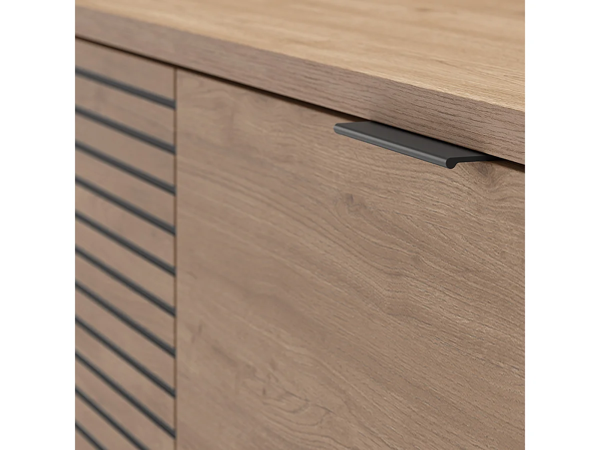 Mueble de TV con 3 cajones y patas de metal Ariel - L180 cm