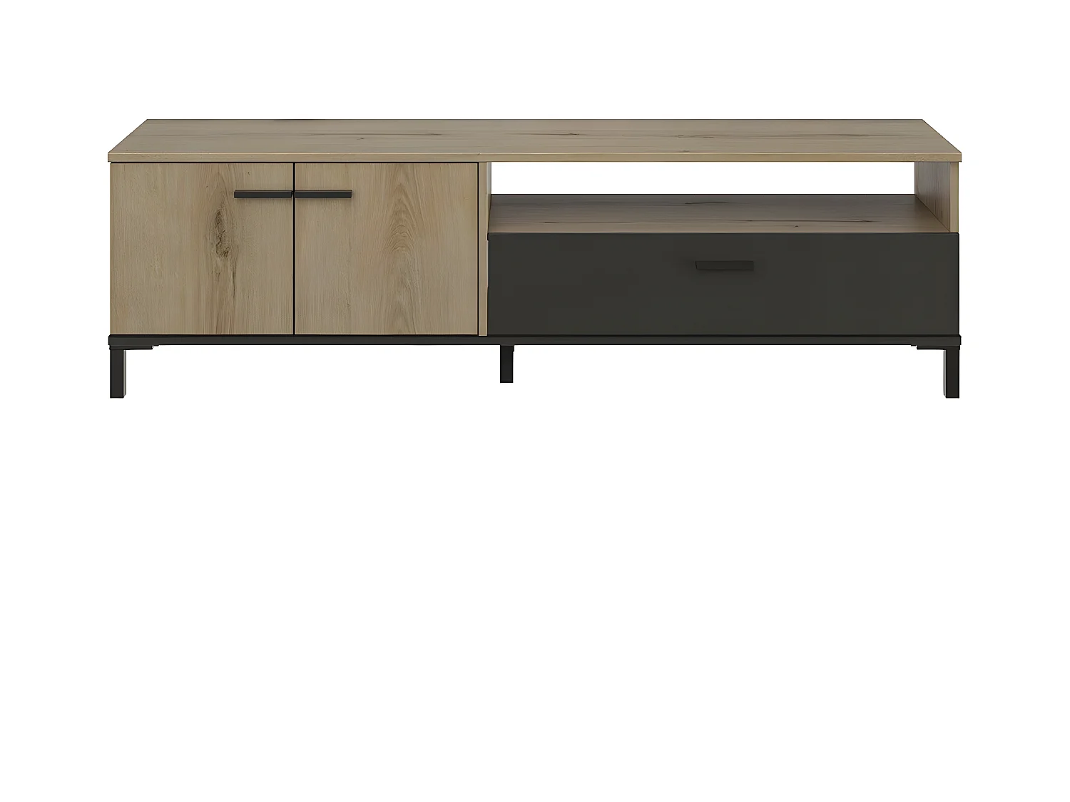 Meuble TV 2 portes 1 tiroir L160 cm - TRUST