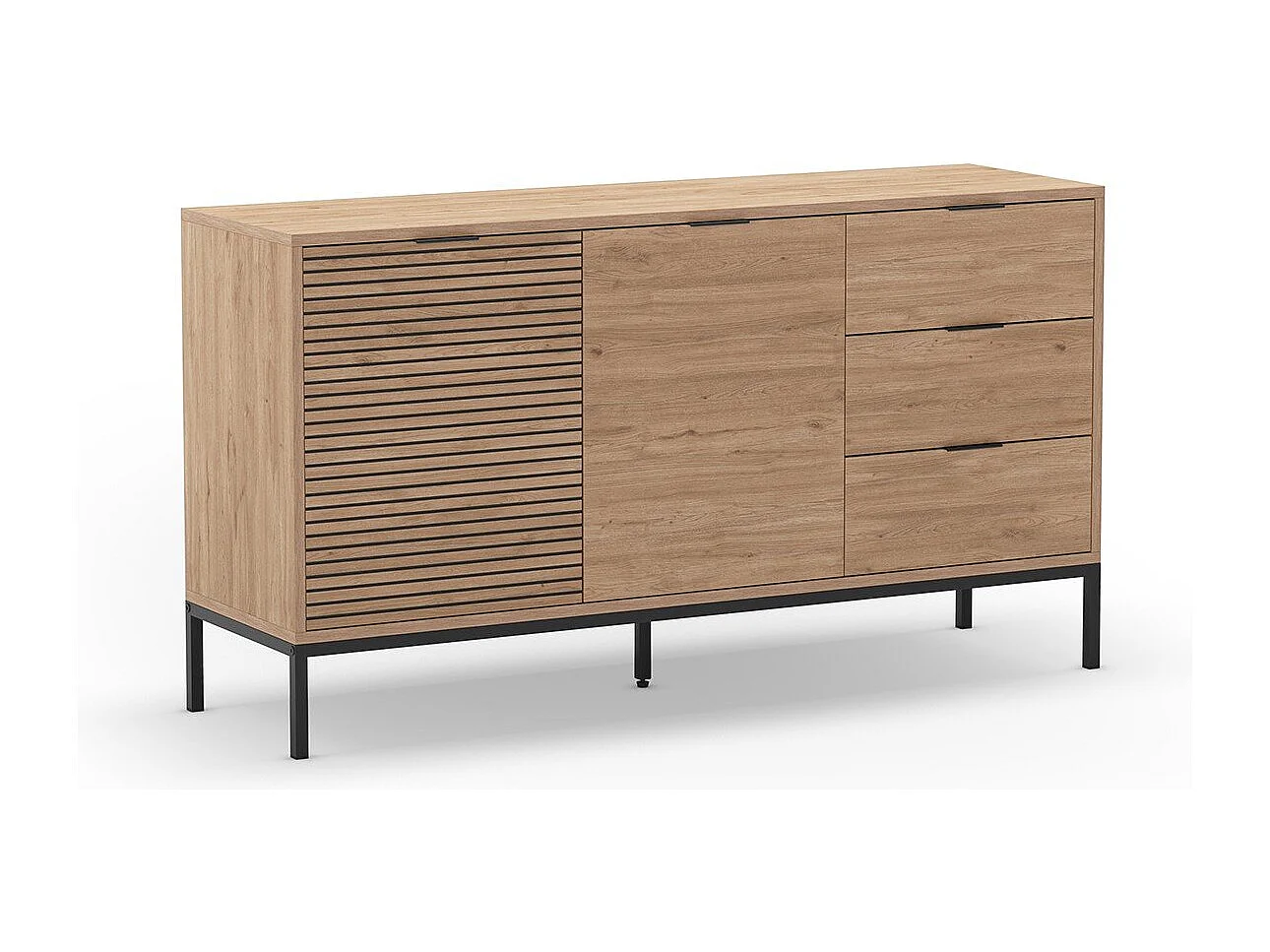 Buffet 2 portes 3 tiroirs  Ariel - L140 cm