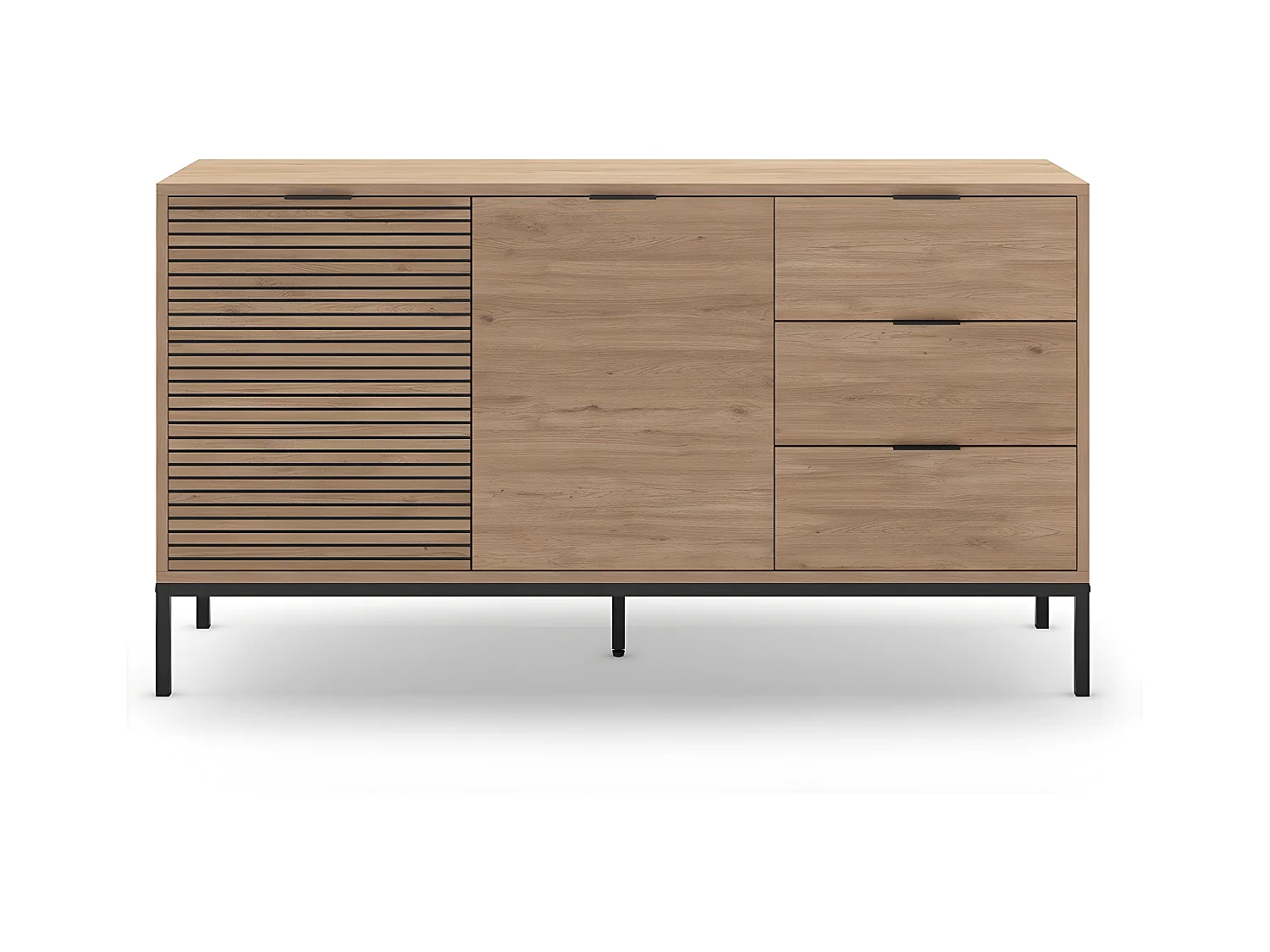 Buffet 2 portes 3 tiroirs  Ariel - L140 cm