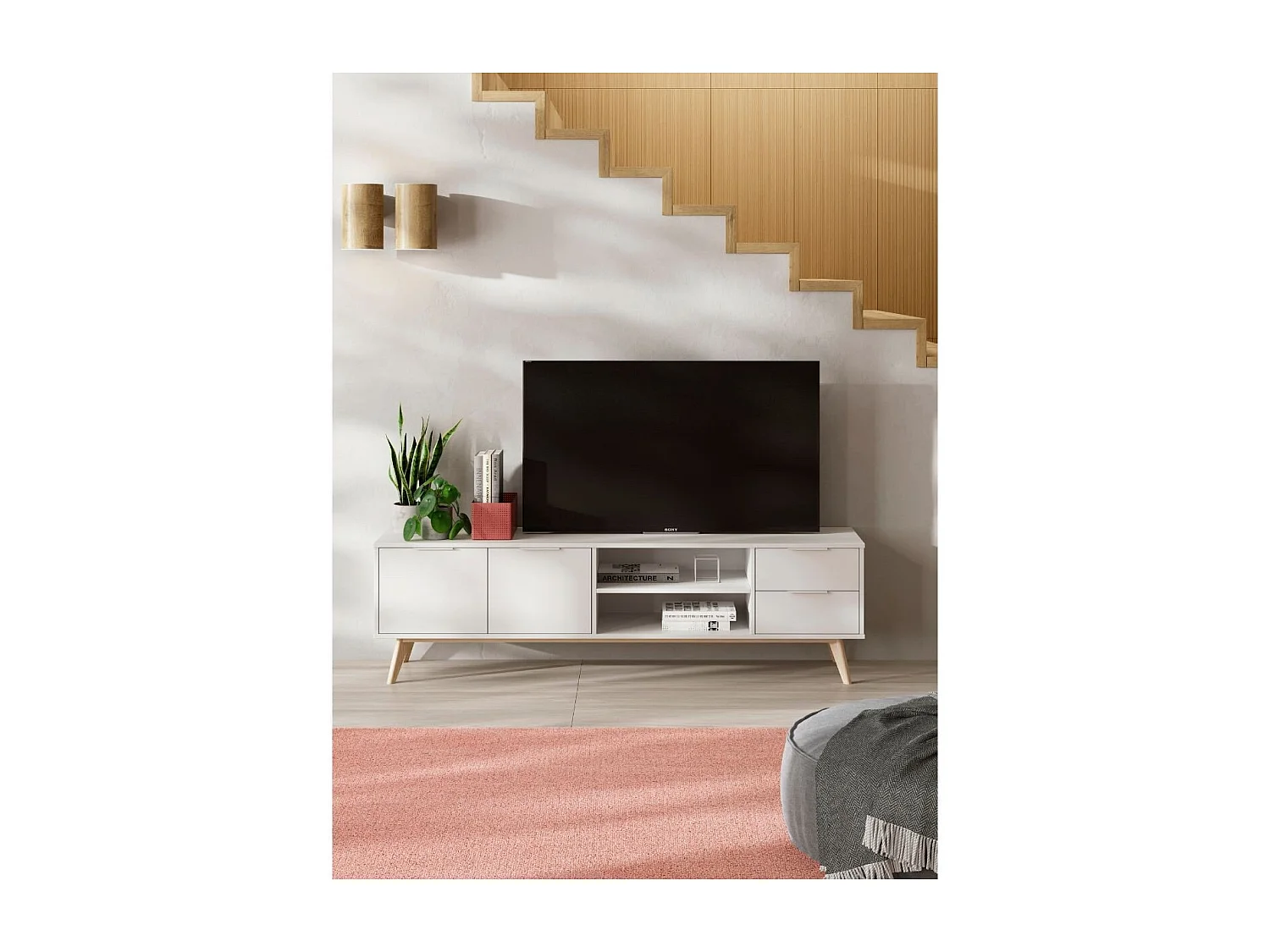 TV-Möbel 2 Türen, 2 Schubladen, 2 Fächer L180 cm - Campus