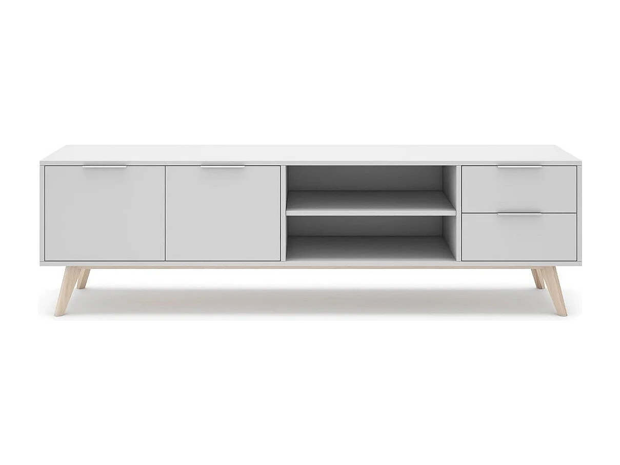 Meuble TV 2 Portes, 2 Tiroirs, 2 Niches L180 cm - Campus