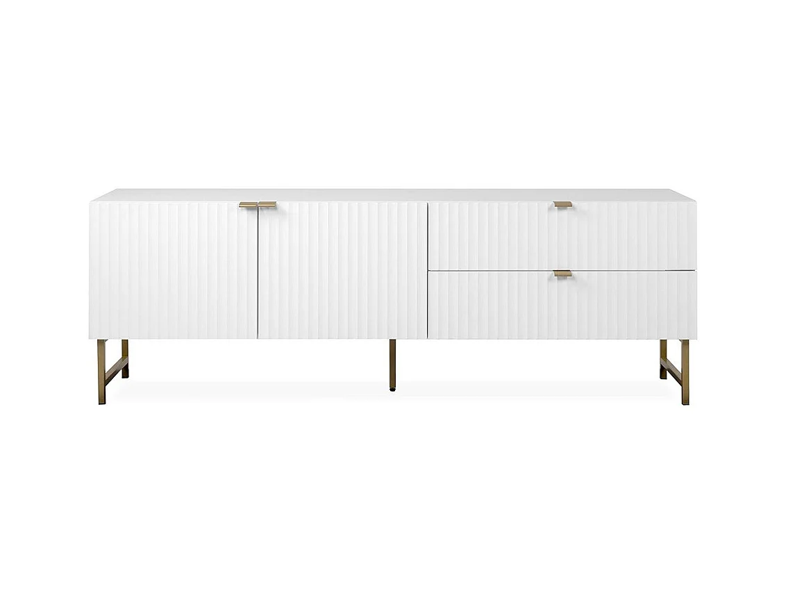 Meuble TV 2 Portes 2 Tiroirs L179 cm - GLASGOW