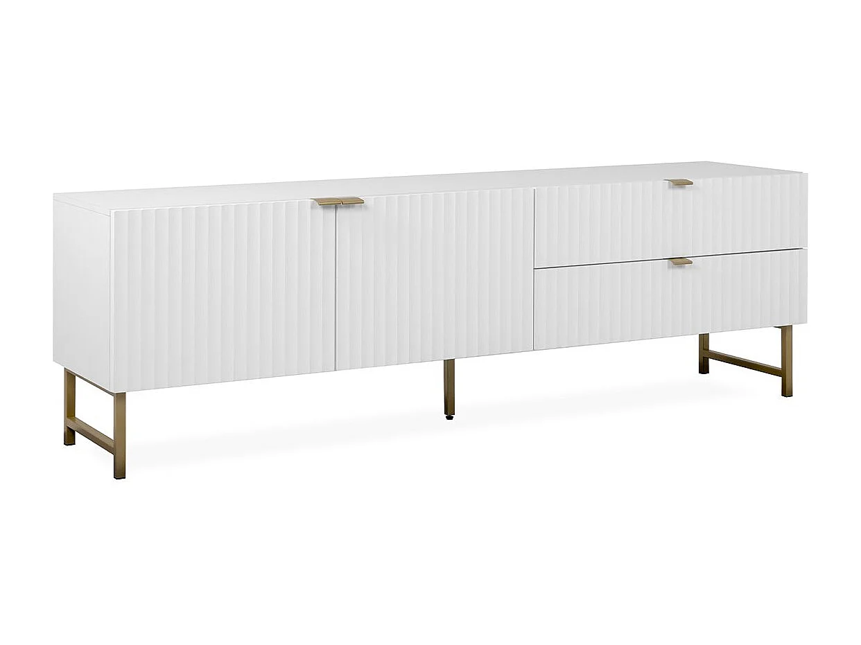 Stojak pod telewizor 2 drzwiczki 2 szuflady L179 cm - GLASGOW