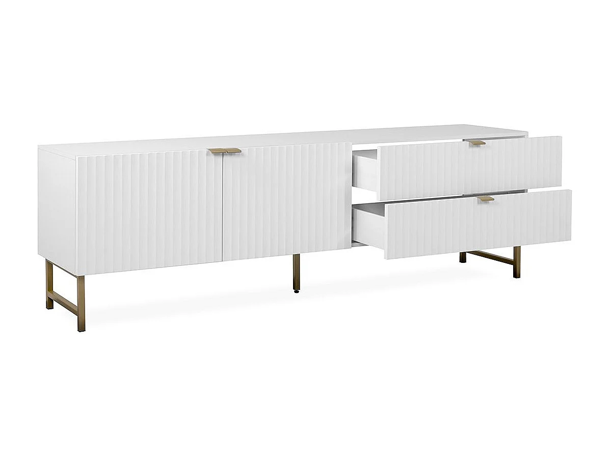 Stojak pod telewizor 2 drzwiczki 2 szuflady L179 cm - GLASGOW