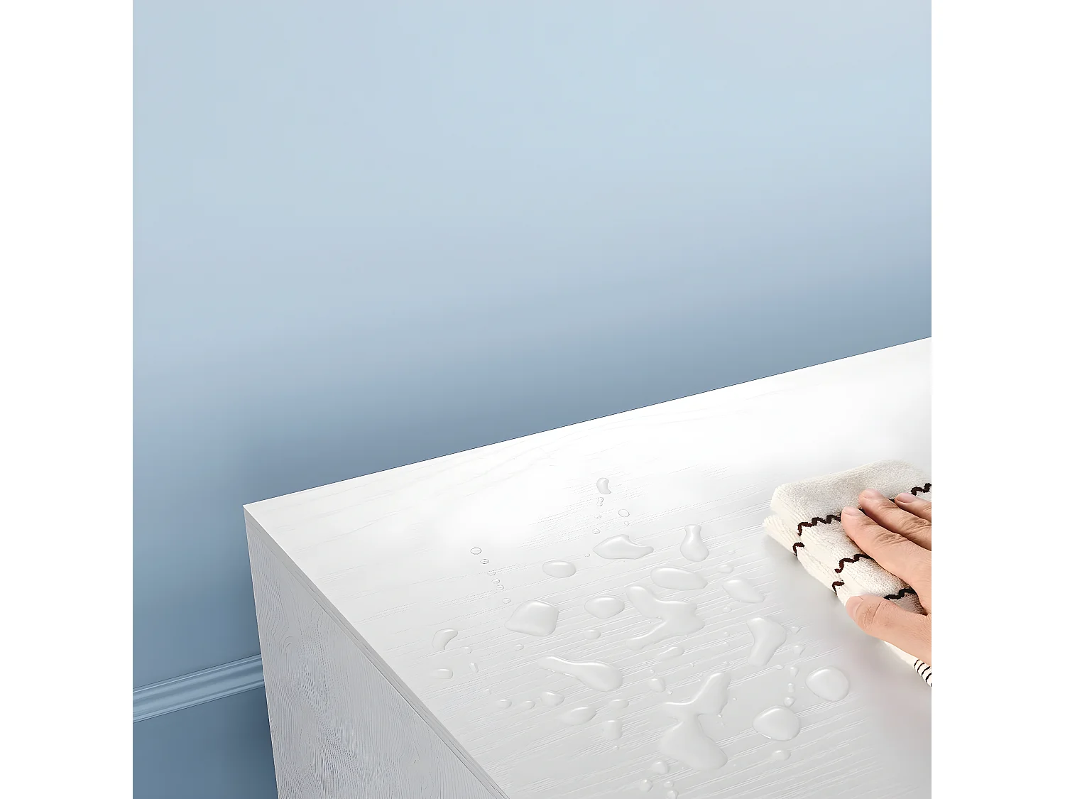 Meuble TV 2 niches et 2 portes blanc - L140 cm