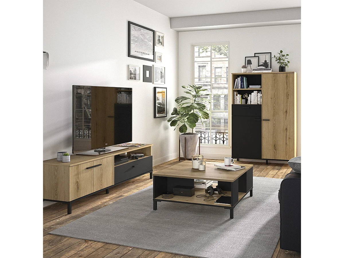 Szafka wysoka z 1 szufladą i 2 drzwiczkami H150 cm - TRUST