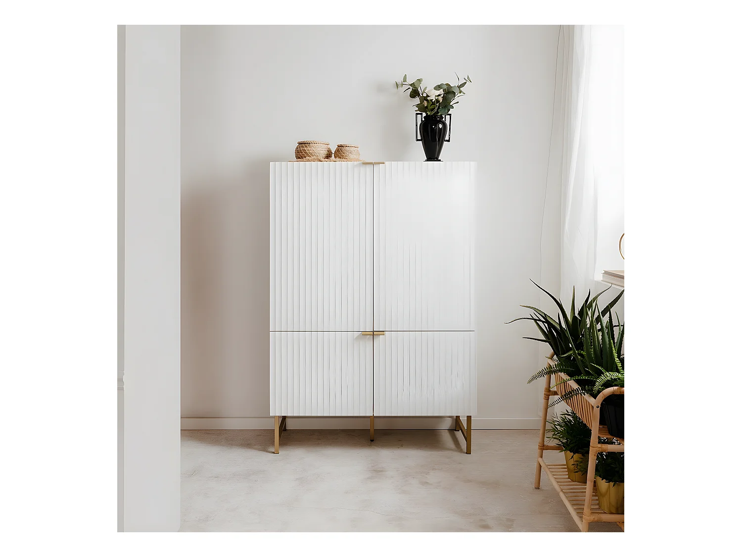 Buffet Haut 4 Portes L100 x H142 cm - GLASGOW