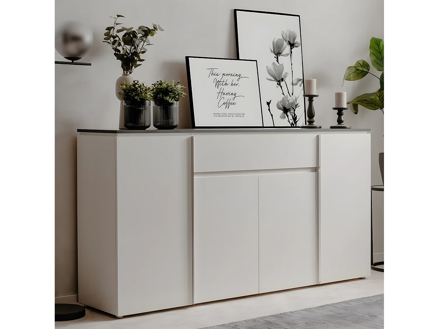 Buffet avec 4 portes et 1 tiroir L177,5 cm - BREST