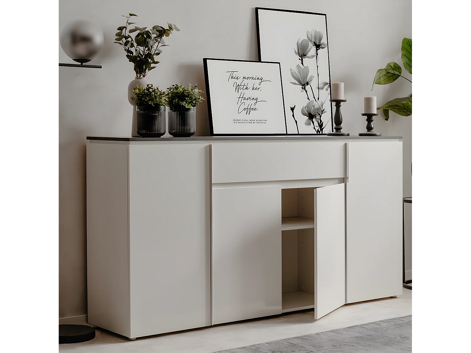 Buffet avec 4 portes et 1 tiroir L177,5 cm - BREST