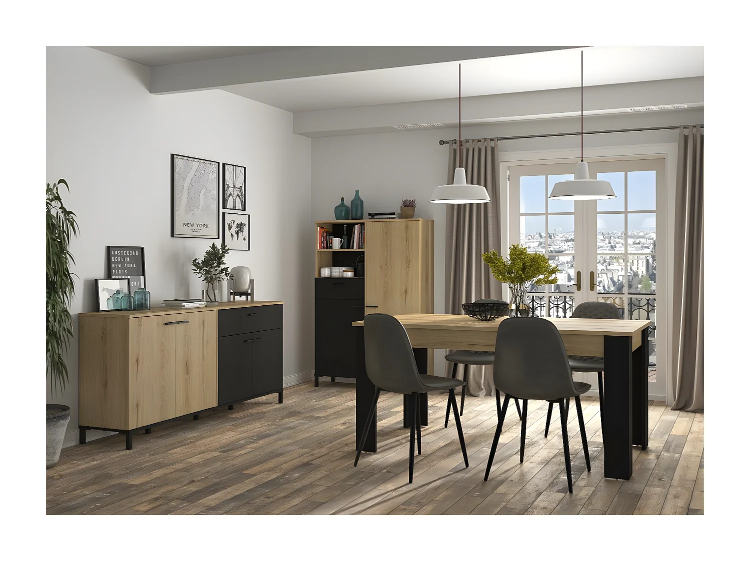 Enfilade 4 portes 1 tiroir L180 cm - TRUST