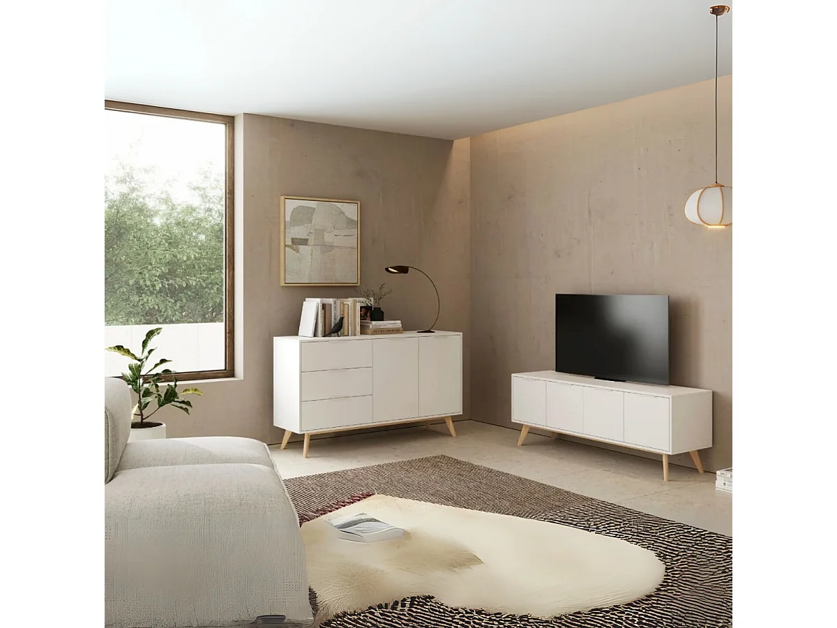 Buffet 2 portes, 3 tiroirs Campus - L140 cm