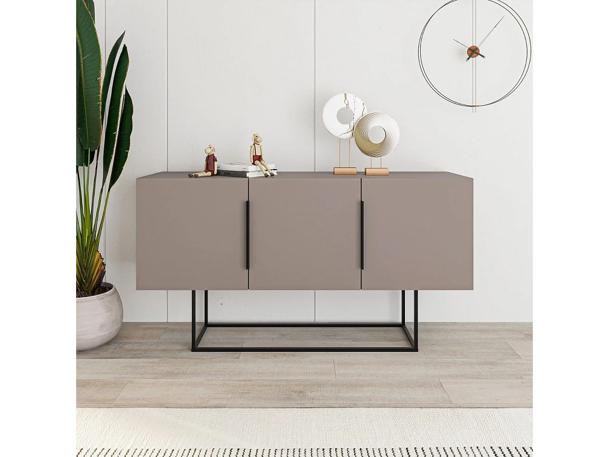 Buffet 3 deuren en metalen poten Titan - L150 cm