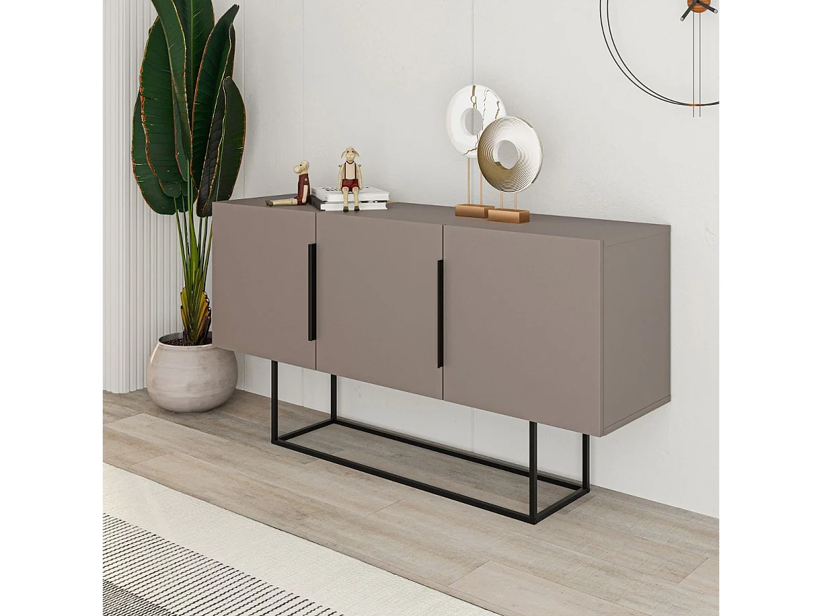 Buffet 3 deuren en metalen poten Titan - L150 cm