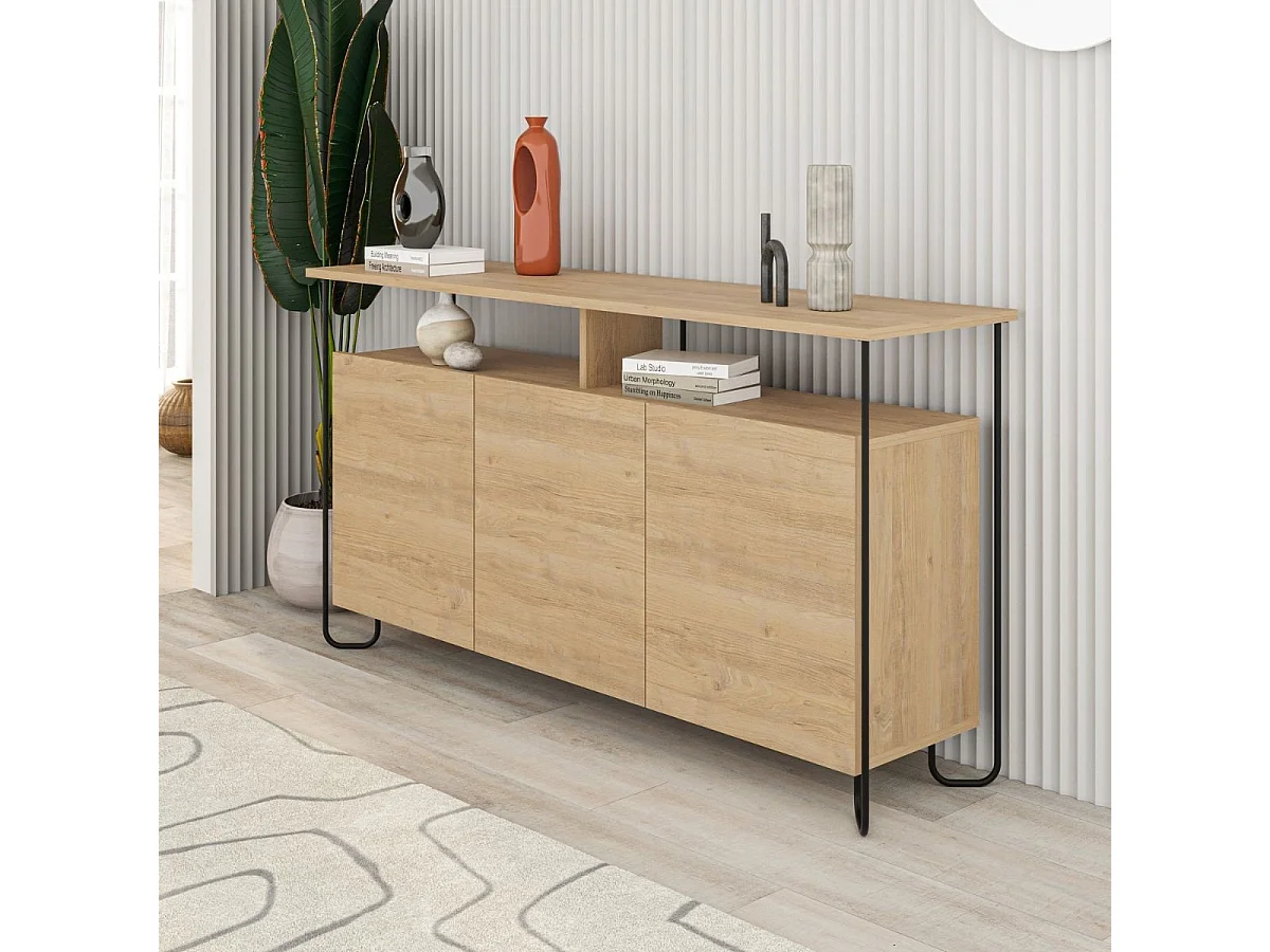 Buffet 3 Türen und Metallfüße Dilly - L130 cm