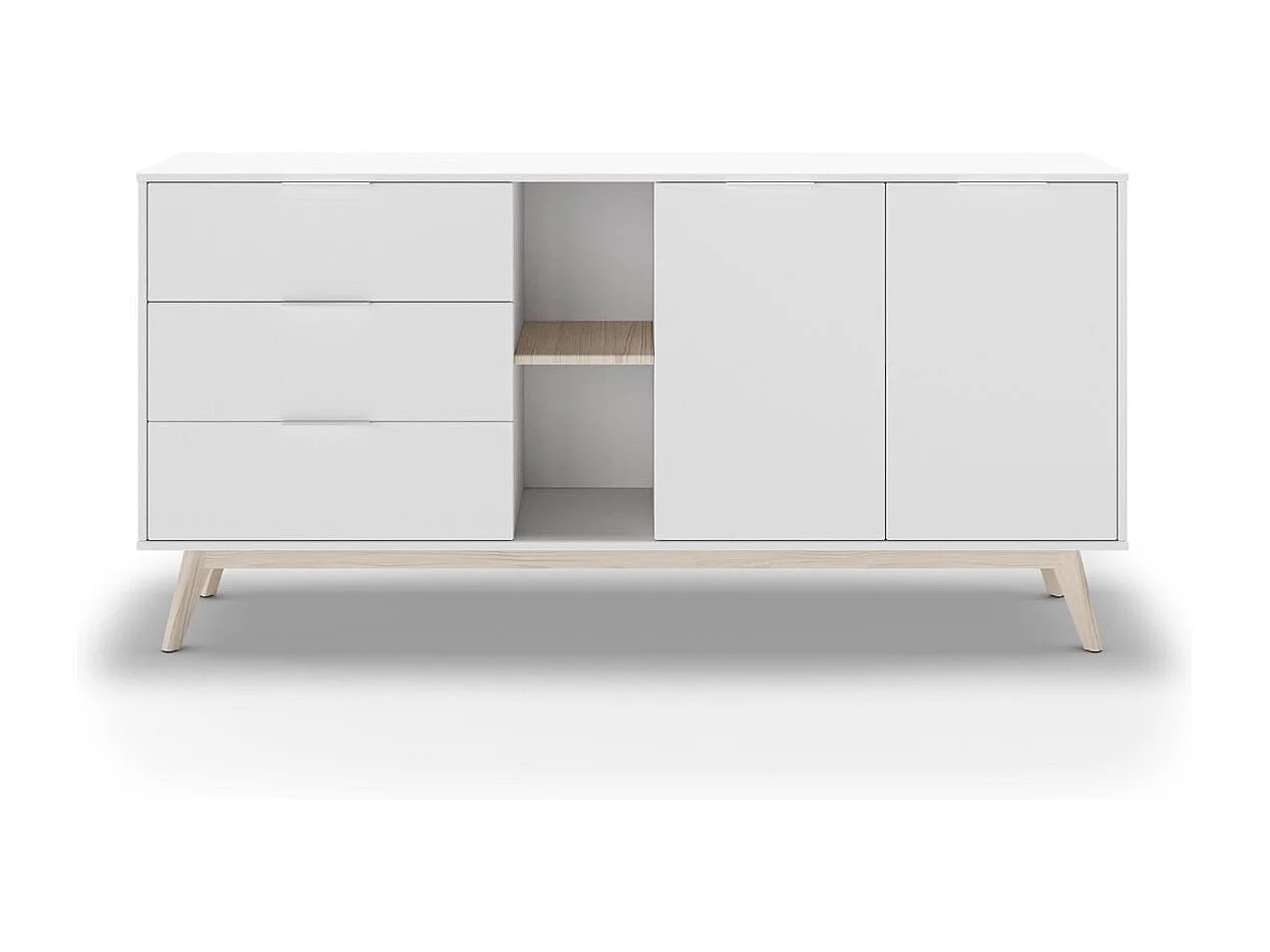 Buffet 2 Portes, 2 Niches et 3 Tiroirs L165 cm - Campus