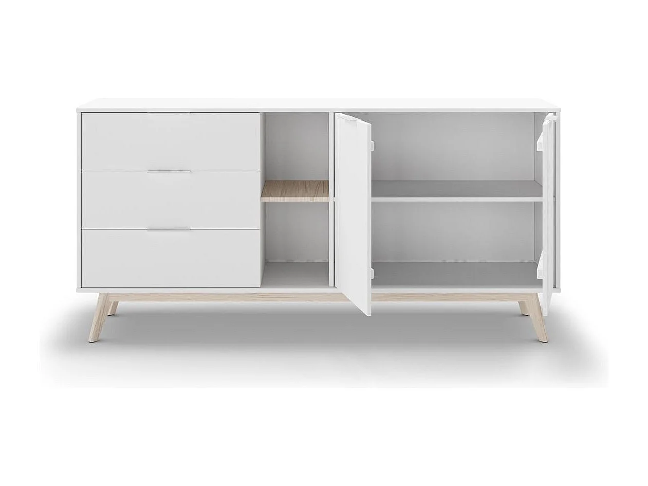 Buffet 2 Portes, 2 Niches et 3 Tiroirs L165 cm - Campus